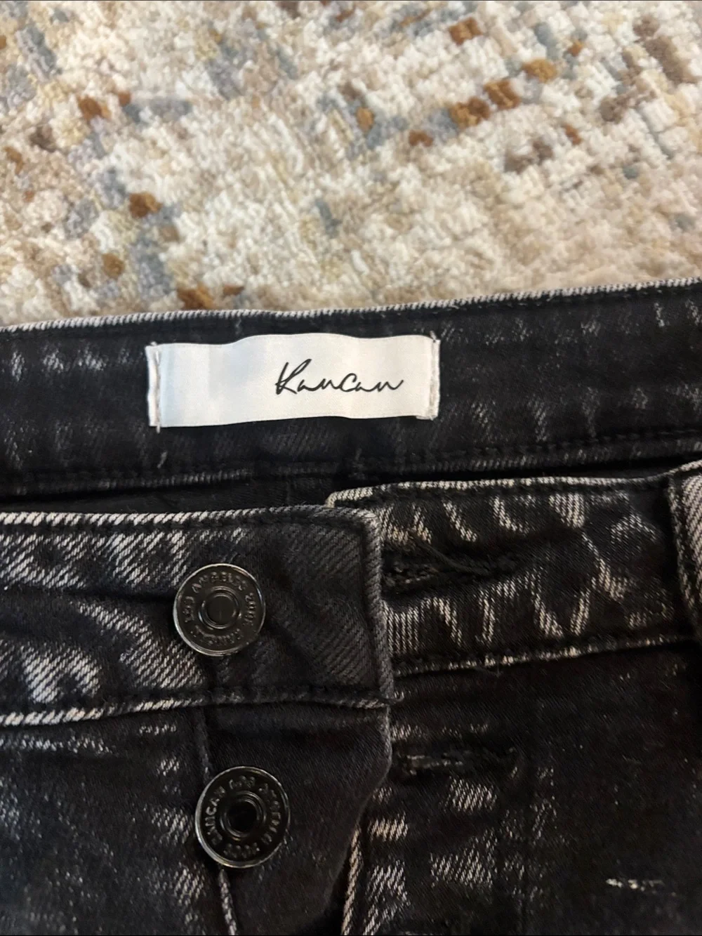 KanCan Black Washed Distressed Jean Shorts